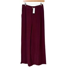 Francescas Blue Rain‎ Burgundy Wide Leg High Rise Dress Pants Large